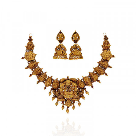 Golden Mandala Temple-Inspired Necklace