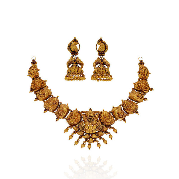 Golden Temple Necklace Set Crafted for Royalty