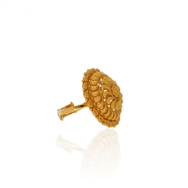 Sculpted in Gold Cocktail Ring