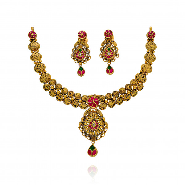 Eternal Radiance, Woven in Gold Necklace Set