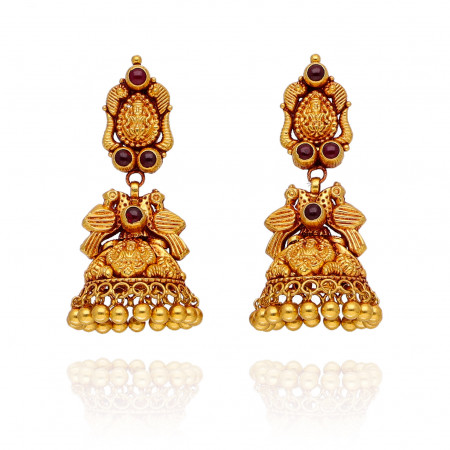 Timeless Tranquility Gold Temple Jhumki