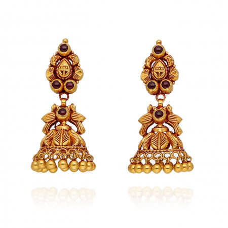 Sacred Sparkle Gold Temple Jhumki