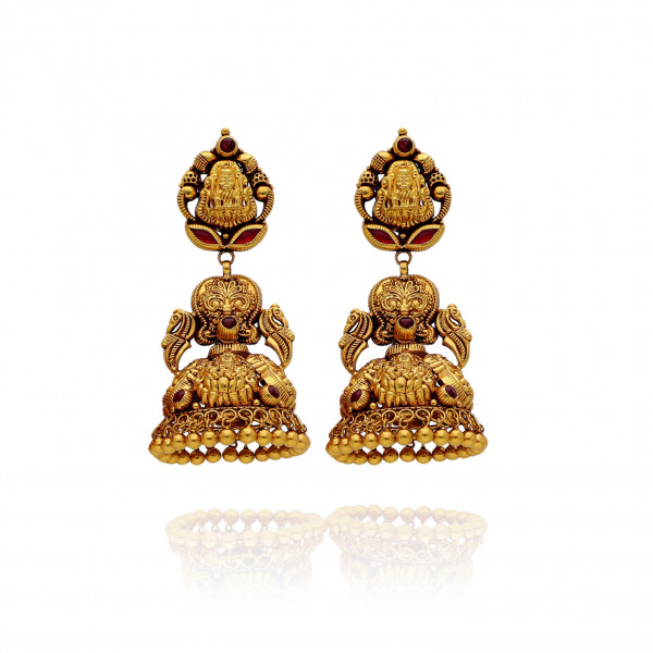 Gold Temple Jhumki Charm