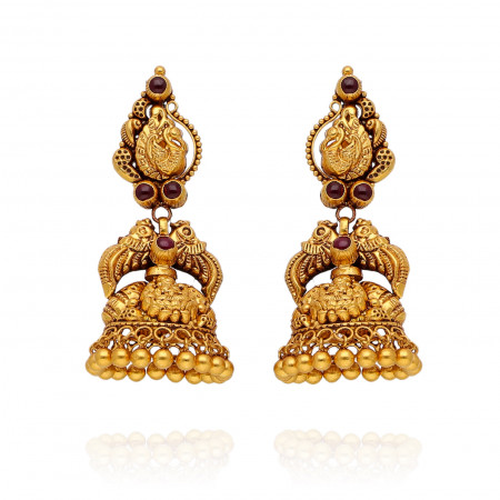 Luminous Heritage Temple Gold Jhumki