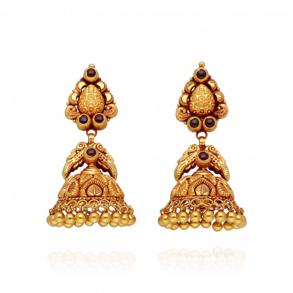 Mystical Grace Gold Temple Jhumki