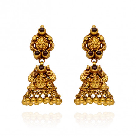 Shimmering Grace Divine Jewel of Temple Jhumki