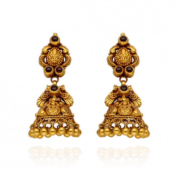 Shimmering Grace Divine Jewel of Temple Jhumki