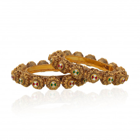 Opulent Embrace of Celestial Gold Bangles