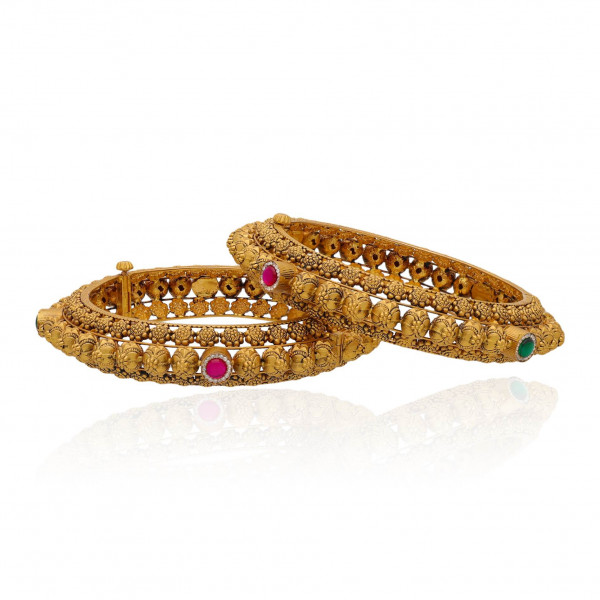 Eternal Glory Gold Bangles with Sophisticated Charm