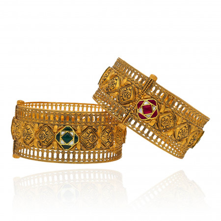 Imperial Opulence Gold Bangles with Luxurious Shine