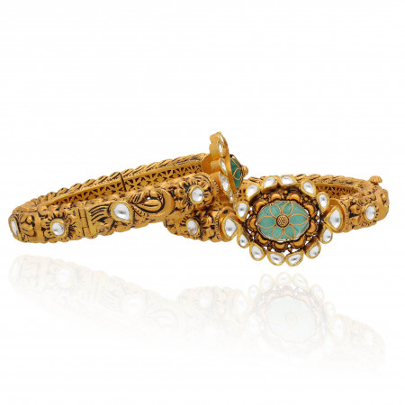 Celestial Dream Gold Bangles of Majestic Brilliance