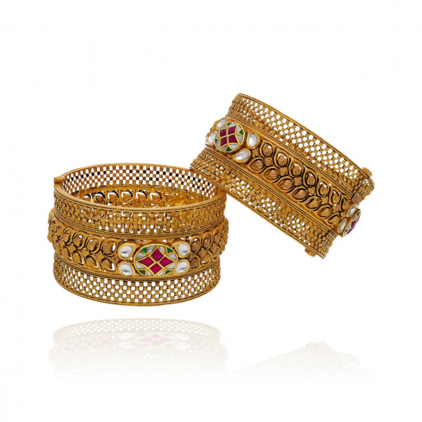 Divine Halo of Infinite Golden Radiance Gold Bangles