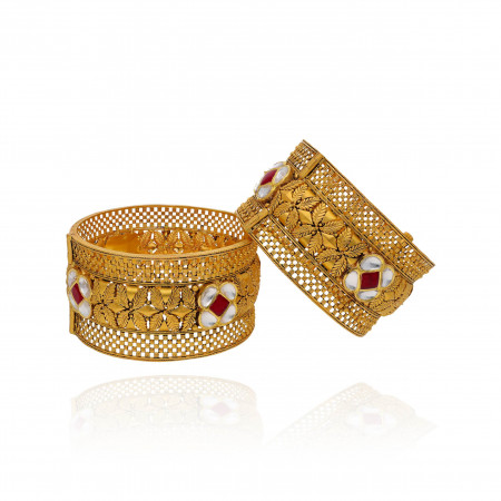 Gilded Tranquility of the Celestial Realm Gold Bangles