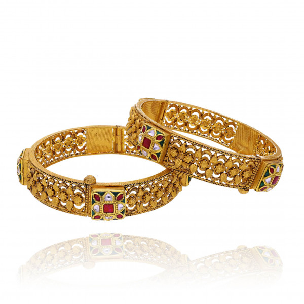 Golden Aura of Eternal Luminescence Gold Bangles