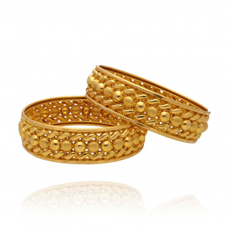 Twilight Radiance of Heavenly Splendor Gold Bangles