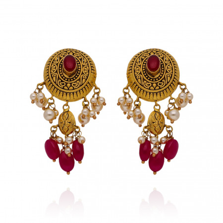 Divine Aura Gold Long Earring