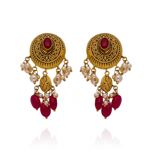 Divine Aura Gold Long Earring