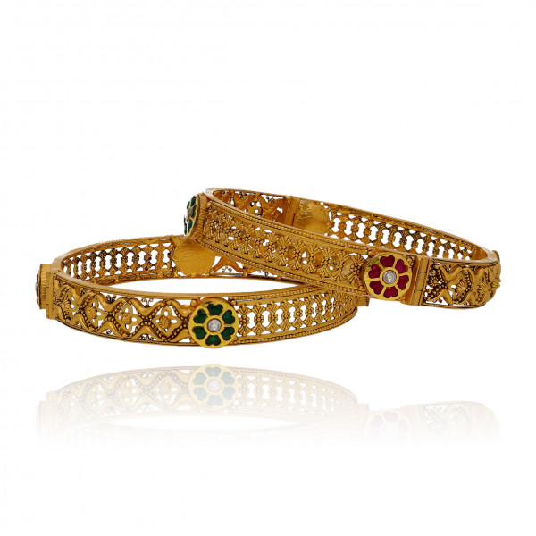 Gleaming Treasures Collection of Golden Bangles