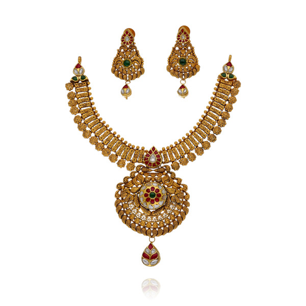 Majestic Glow Antique Gold Necklace