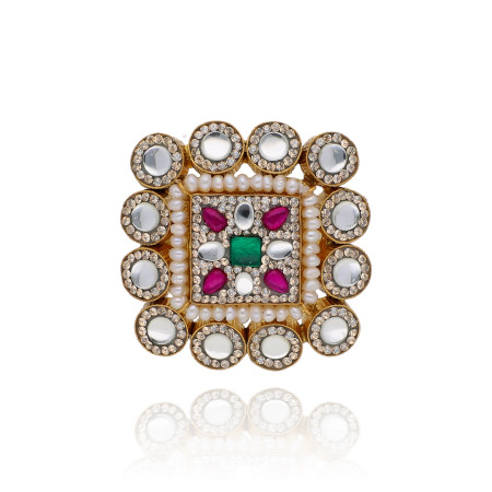 Dazzling Charm Gold Cocktail Ring