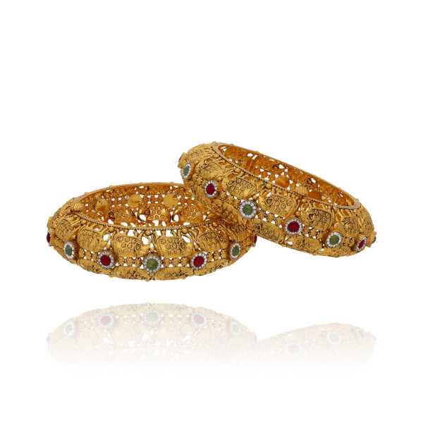 Radiant Circles Bridal Gold Bangles for Eternity