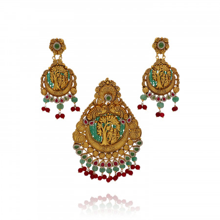 Blessed Adornment Gold Temple Pendant Set