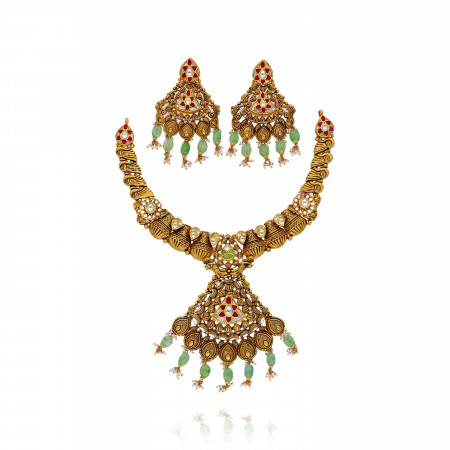 Royal Aura Antique Gold Necklace Set