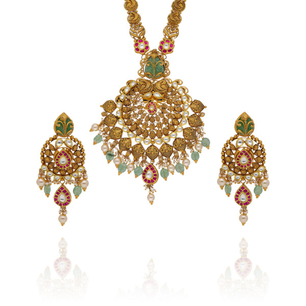 Gold Antique Long Set with Unmatched Elegance