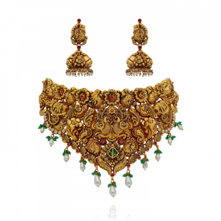 Divine Look Holy Heritage Gold Temple Choker