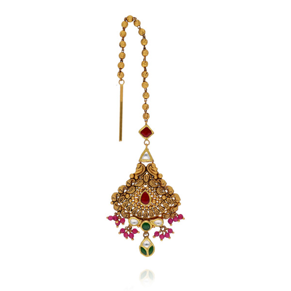 Royal Bloom Exquisite Gold Antique Maang Tikka