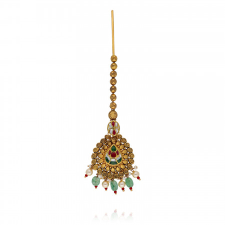 Graceful Look Gold Antique Maang Tikka