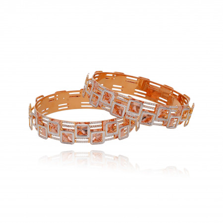 Regal Bloom Gold Bangles for Women