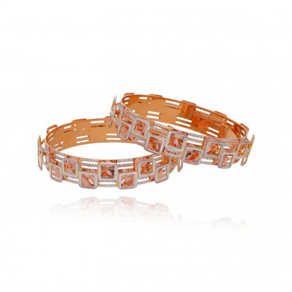 Regal Bloom Gold Bangles for Women