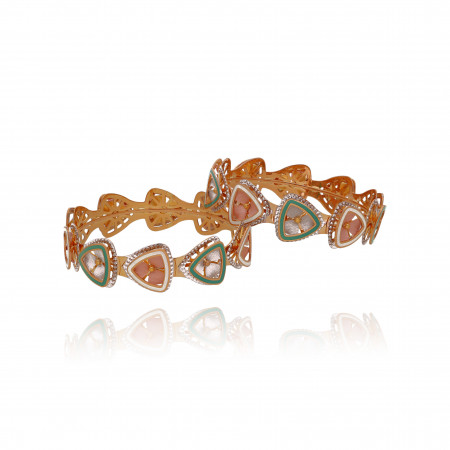Divine Embrace Gold Bangles for Women