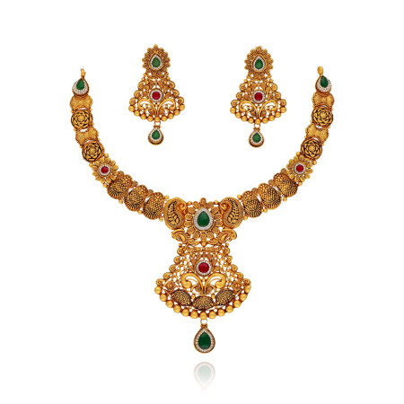 Opulent Tranquility Gold Necklace Set