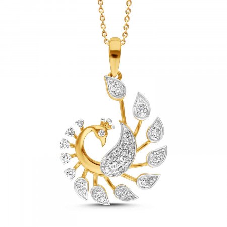 Glimmering Peacock Diamond Pendant