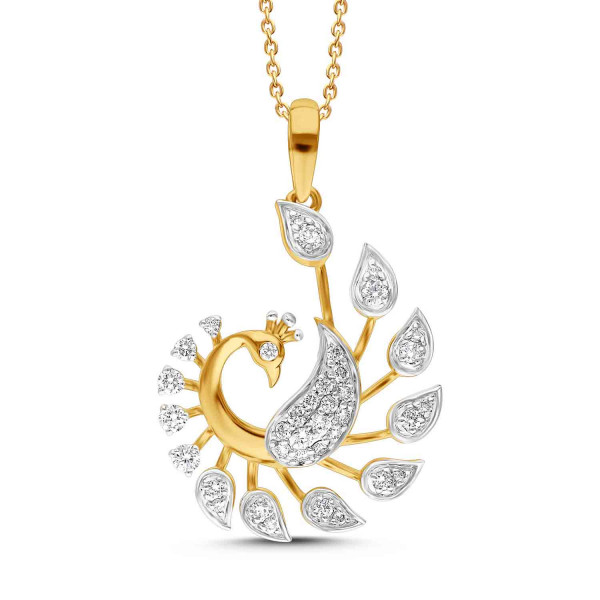 Glimmering Peacock Diamond Pendant