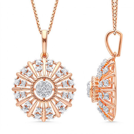 Ethereal Chime Diamond Pendant and Earring Set