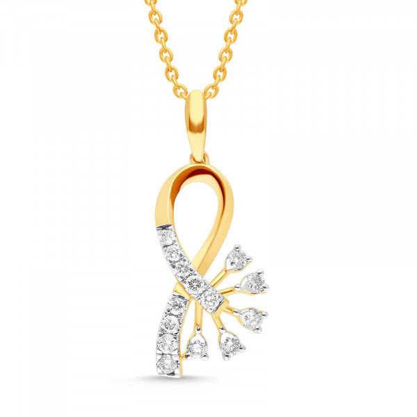 Harmonic Reflections Diamond Pendant with Earring