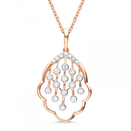 Echoing Radiance Diamond Pendant with Earring