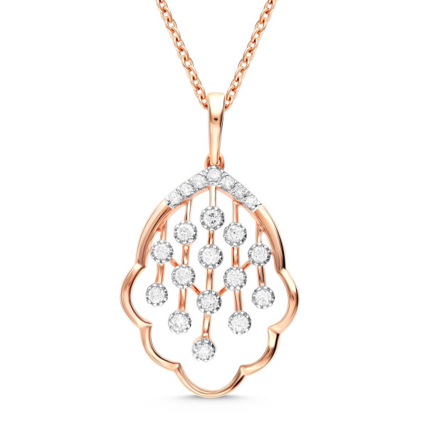 Echoing Radiance Diamond Pendant with Earring