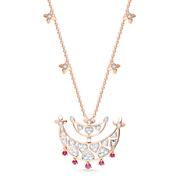 Opulent Mirage Diamond Pendant With Earring Set