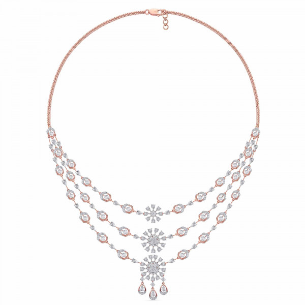 Mystic Petal Diamond Necklace Set