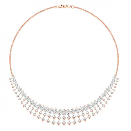 Frosted Blossom Diamond Necklace Set