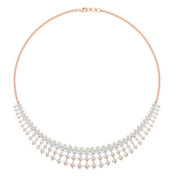 Frosted Blossom Diamond Necklace Set