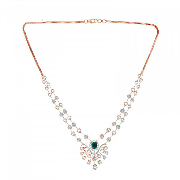 Frosted Blossom Diamond Necklace Set