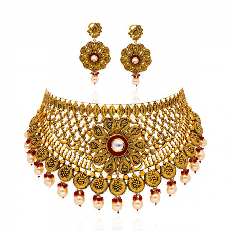 Auric Grace Gold Choker Set