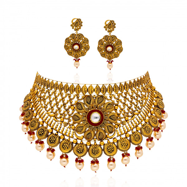 Auric Grace Gold Choker Set