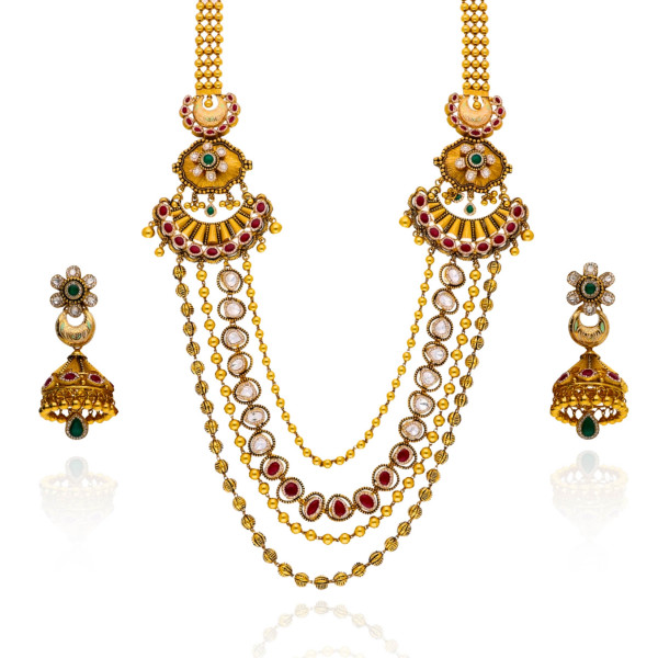 Opulent Majesty Gold Rani Haar Long Set