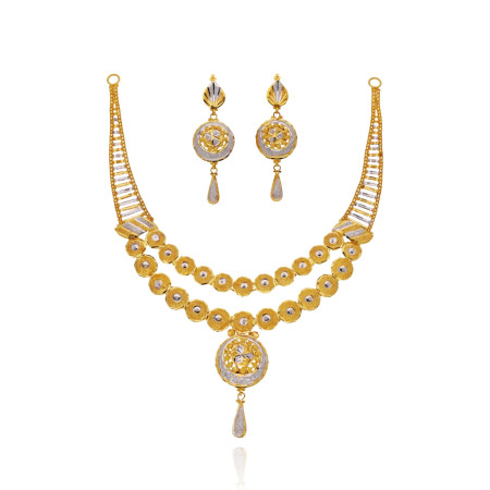 Amber Radiance Gold Necklace Set